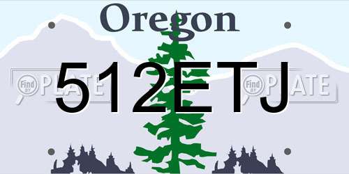 512ETJ Oregon License Plate
