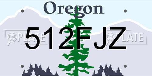 512FJZ Oregon License Plate