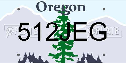 512JEG Oregon License Plate