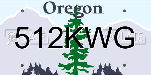 512KWG Oregon License Plate