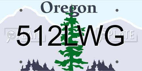 512LWG Oregon License Plate