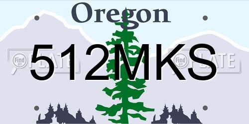 512MKS Oregon License Plate