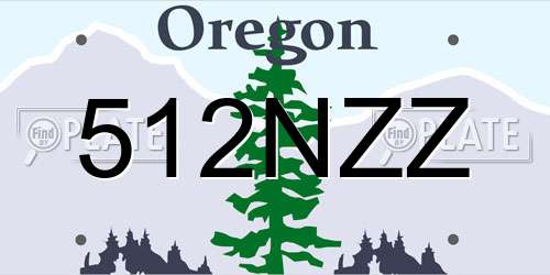 512NZZ Oregon License Plate