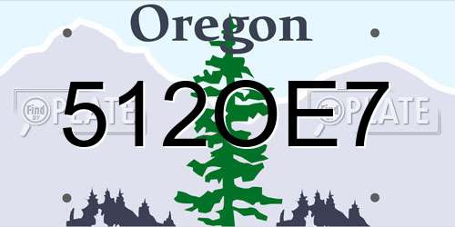 512OE7 Oregon License Plate