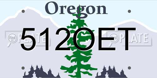 512OET Oregon License Plate