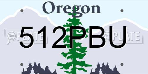 512PBU Oregon License Plate
