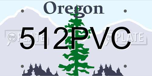 512PVC Oregon License Plate