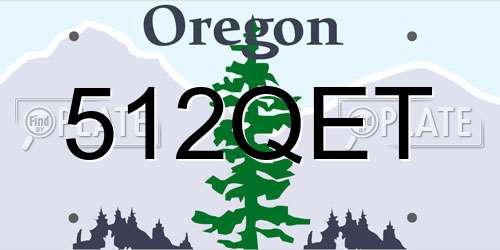 512QET Oregon License Plate