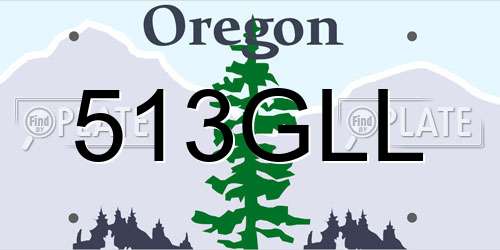 513GLL Oregon License Plate