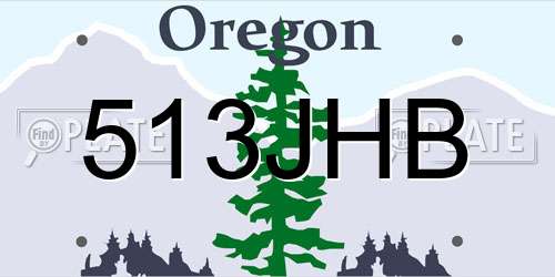 513JHB Oregon License Plate