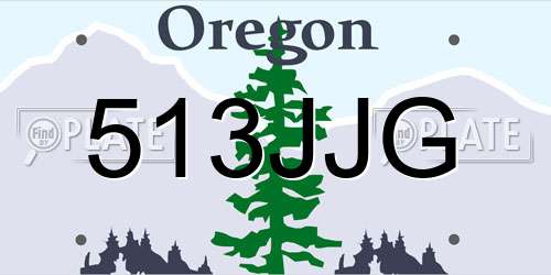 513JJG Oregon License Plate