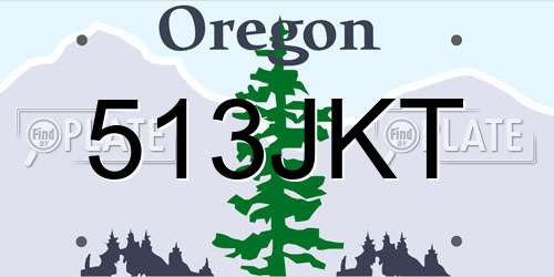 513JKT Oregon License Plate
