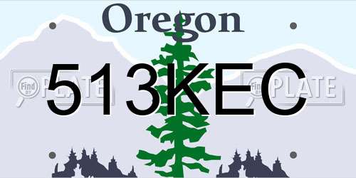 513KEC Oregon License Plate
