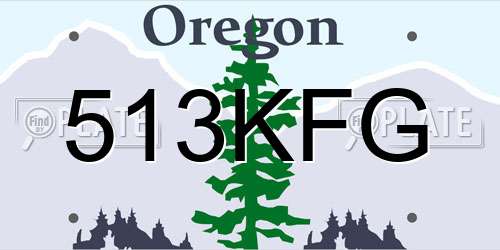 513KFG Oregon License Plate