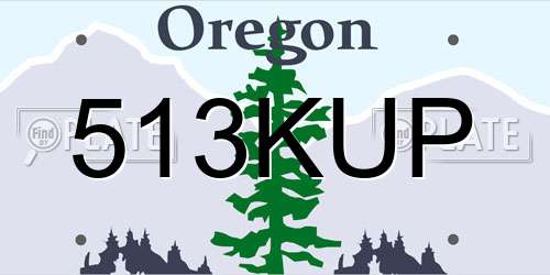 513KUP Oregon License Plate