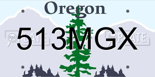 513MGX Oregon License Plate