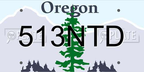513NTD Oregon License Plate