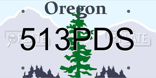 513PDS Oregon License Plate