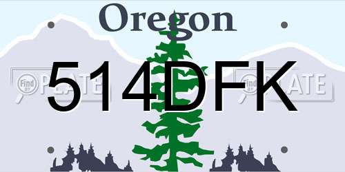 514DFK Oregon License Plate