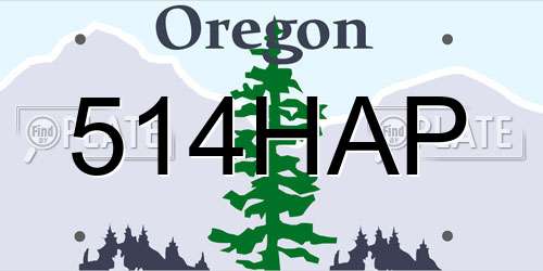 514HAP Oregon License Plate