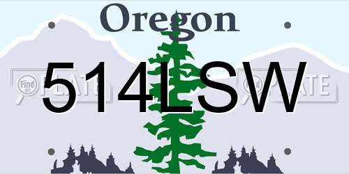 514LSW Oregon License Plate