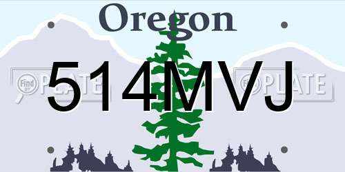 514MVJ Oregon License Plate