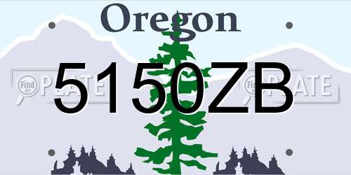 5150ZB Oregon License Plate