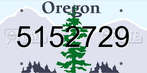 5152729 Oregon License Plate