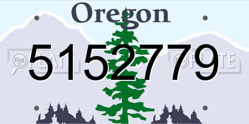 5152779 Oregon License Plate