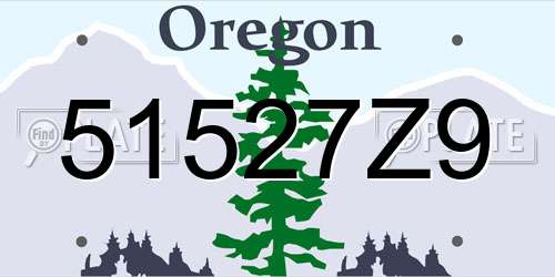 51527Z9 Oregon License Plate