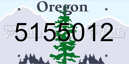 5155012 Oregon License Plate