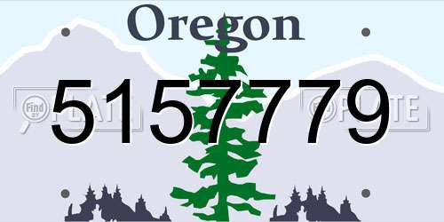 5157779 Oregon License Plate