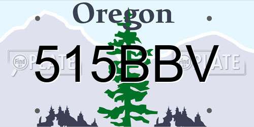 515BBV Oregon License Plate
