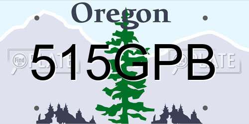 515GPB Oregon License Plate