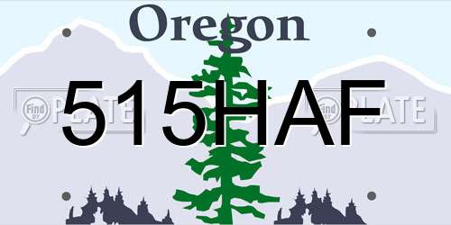 515HAF Oregon License Plate