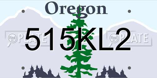 515KL2 Oregon License Plate