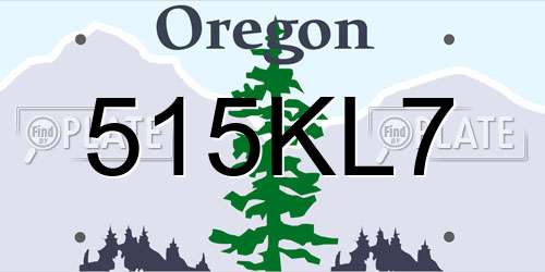 515KL7 Oregon License Plate