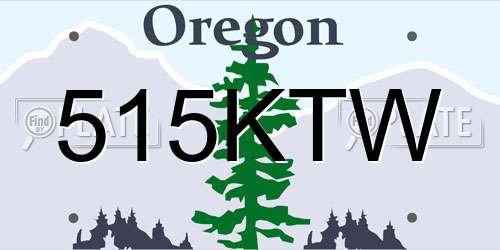515KTW Oregon License Plate