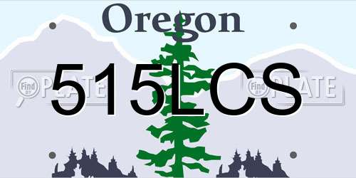 515LCS Oregon License Plate
