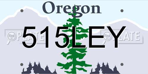 515LEY Oregon License Plate