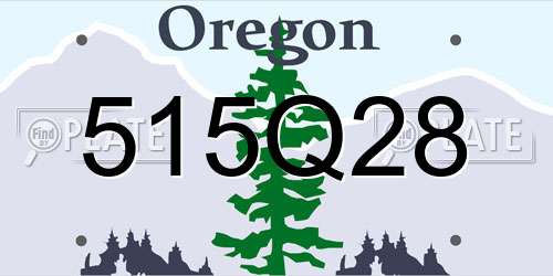 515Q28 Oregon License Plate