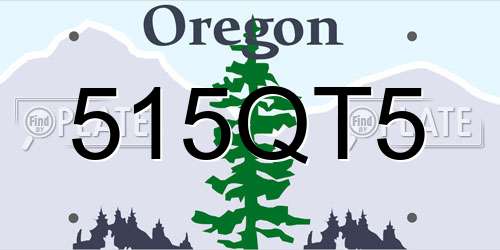 515QT5 Oregon License Plate