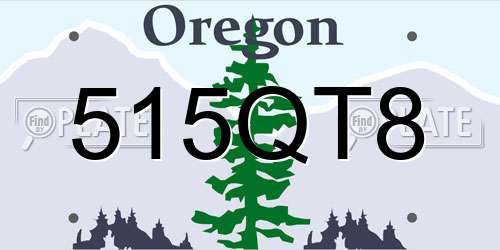 515QT8 Oregon License Plate