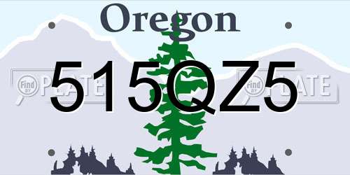 515QZ5 Oregon License Plate