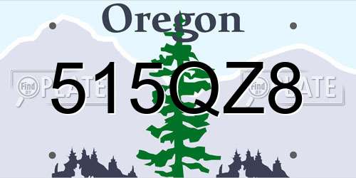 515QZ8 Oregon License Plate