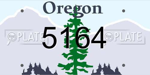 5164 Oregon License Plate