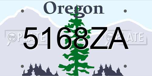 5168ZA Oregon License Plate