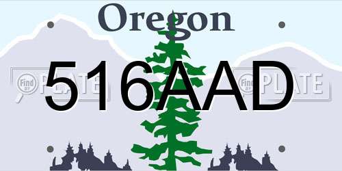 516AAD Oregon License Plate