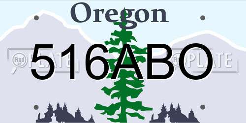 516ABO Oregon License Plate