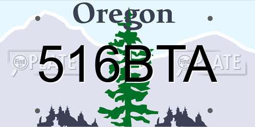 516BTA Oregon License Plate